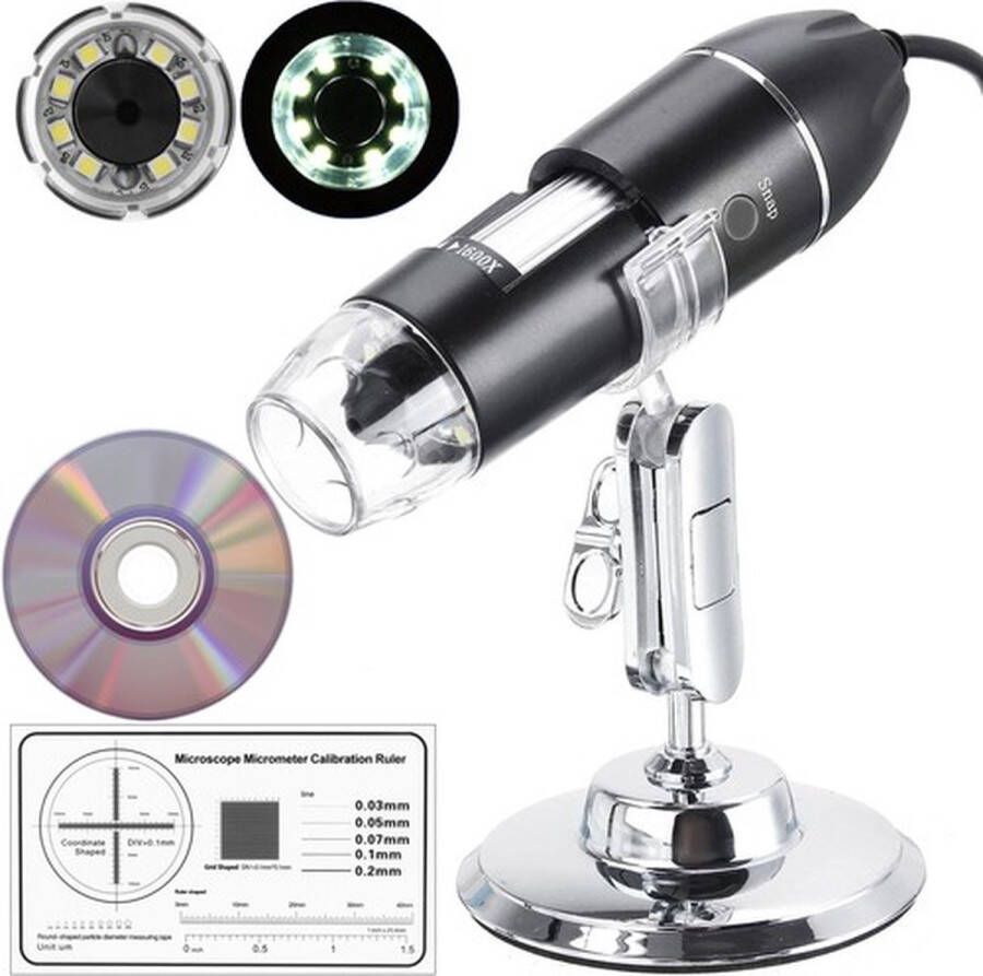 IZ Oxis Digitale Microscoop met Camera – 1600x Zoom – Microscopie Endoscoop Foto & Video USB connectie