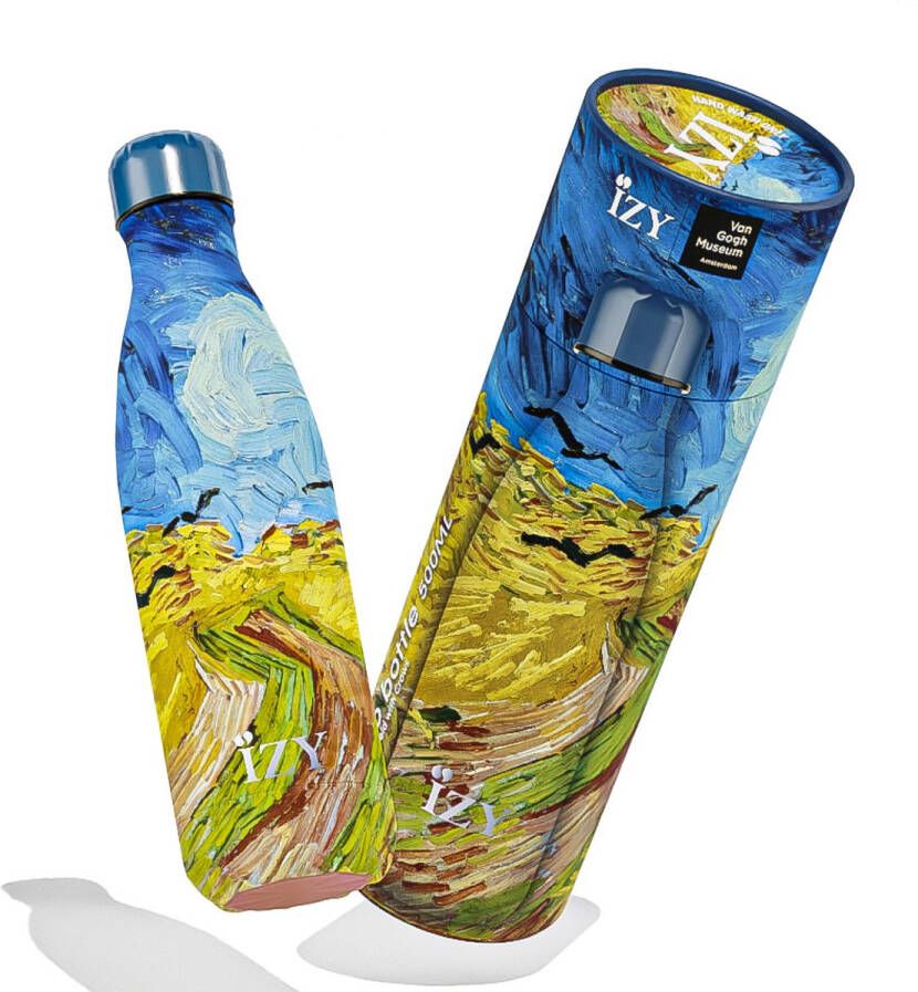 IZY Bottles x Van Gogh Museum Korenveld | 500 ML | Thermosfles | Drinkfles | Waterfles | Schoolfles | Isoleerfles | Beker | Drinkbeker | Koud | Warm | Fles | Back to School | 500ml