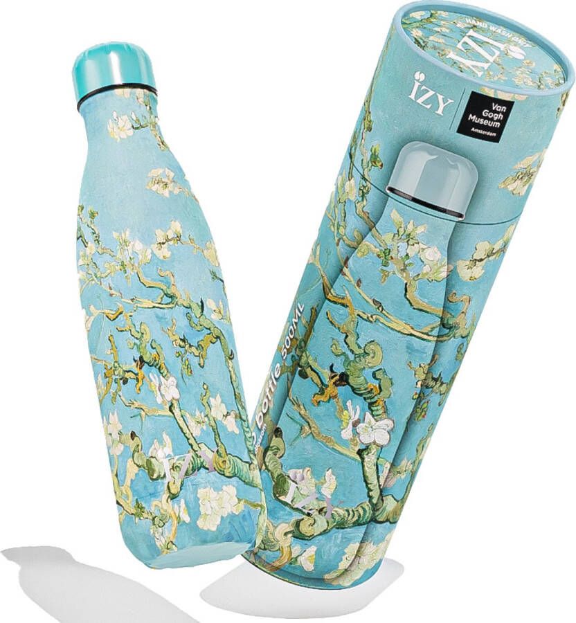 IZY Bottles x Van Gogh Museum Amandelbloesem | 500 ML | Thermosfles | Drinkfles | Waterfles | Schoolfles | Isoleerfles | Beker | Drinkbeker | Koud | Warm | Fles | Back to School | 500ml