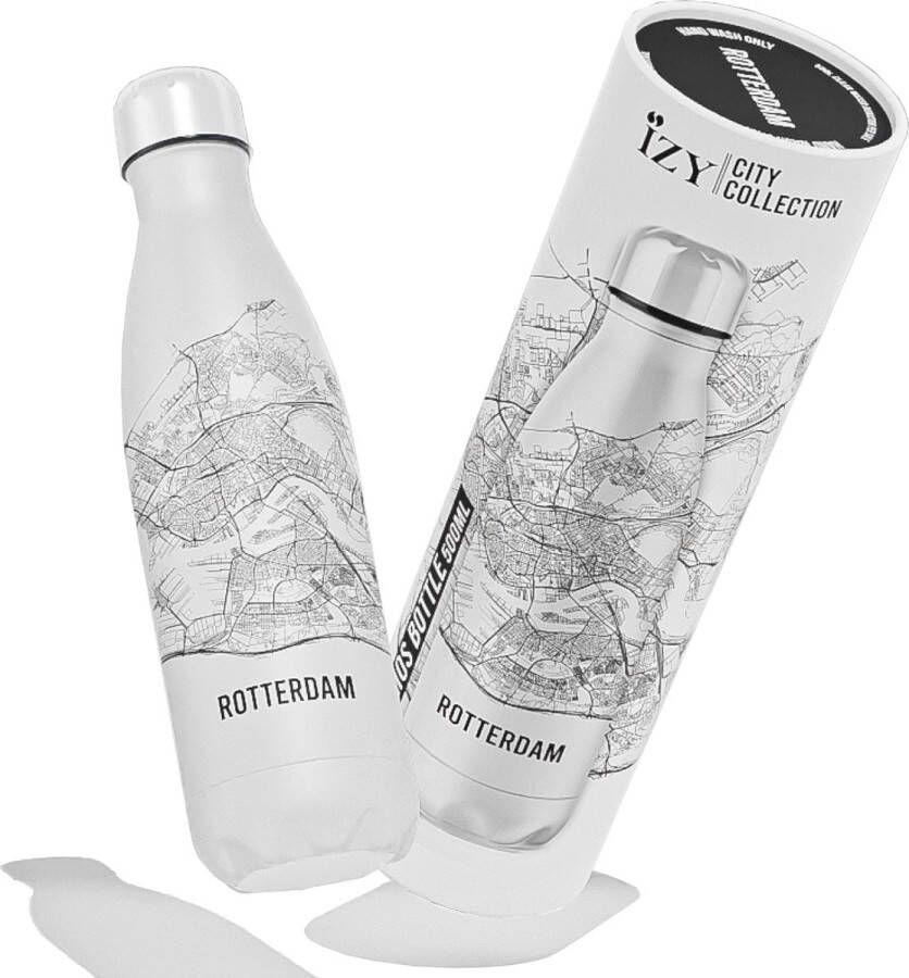 IZY Bottles x Rotterdam | 500 ML | Thermosfles | Drinkfles | Waterfles | Schoolfles | Isoleerfles | Beker | Drinkbeker | Koud | Warm | Fles | Back to School | 500ml