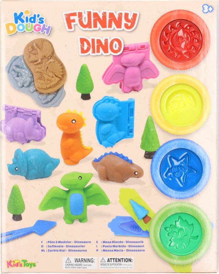 J&S Products™ Klei Set Dino Boetseerklei Zachte Klei Kid s Dough Funny Dino Dinosaurus Kleivormpjes Zelf Dino's Maken Van Klei