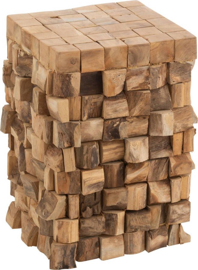 J-Line Bijzettafel krukje | hout | naturel | 30x30x (h)45 cm