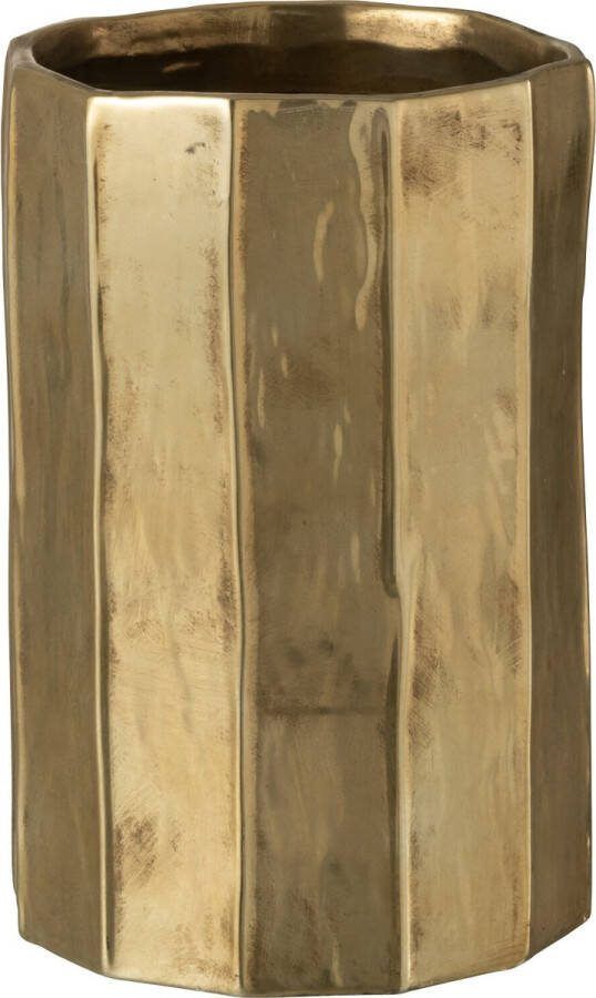 J-Line bloempot Ary Klei aardewerk goud large Ø 20 cm