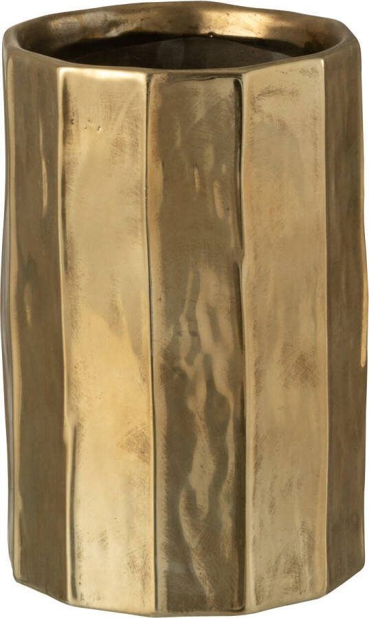 J-Line Bloempot Ary Klei Goud Medium Ø 16.5 cm