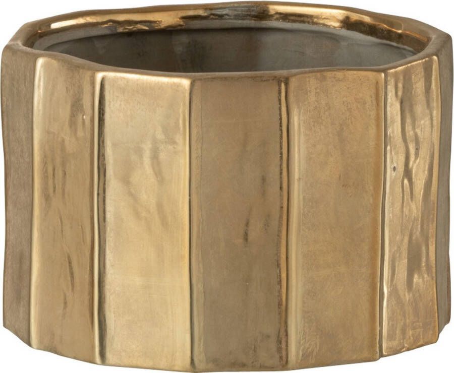 J-Line bloempot Ary Klei aardewerk goud small Ø 18 cm