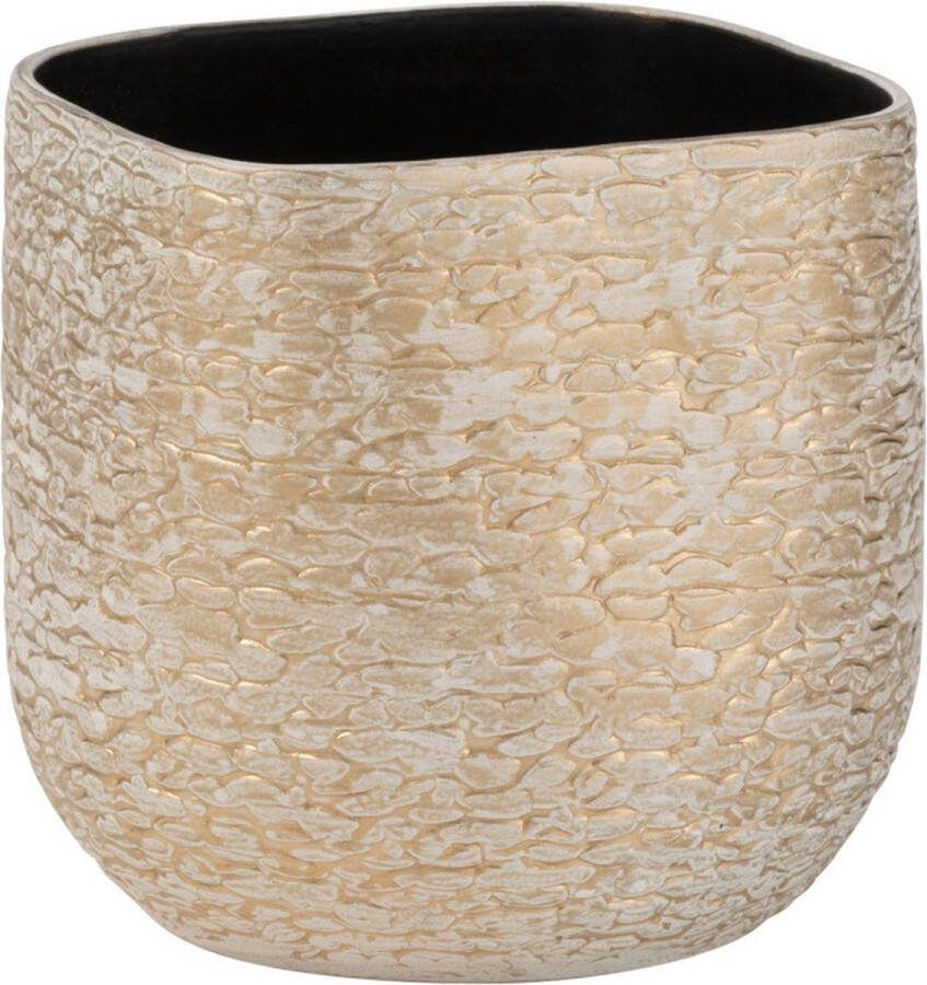 J-Line Bloempot Audrey Keramiek Champagne Extra Small Ø 16.00 cm 2 stuks