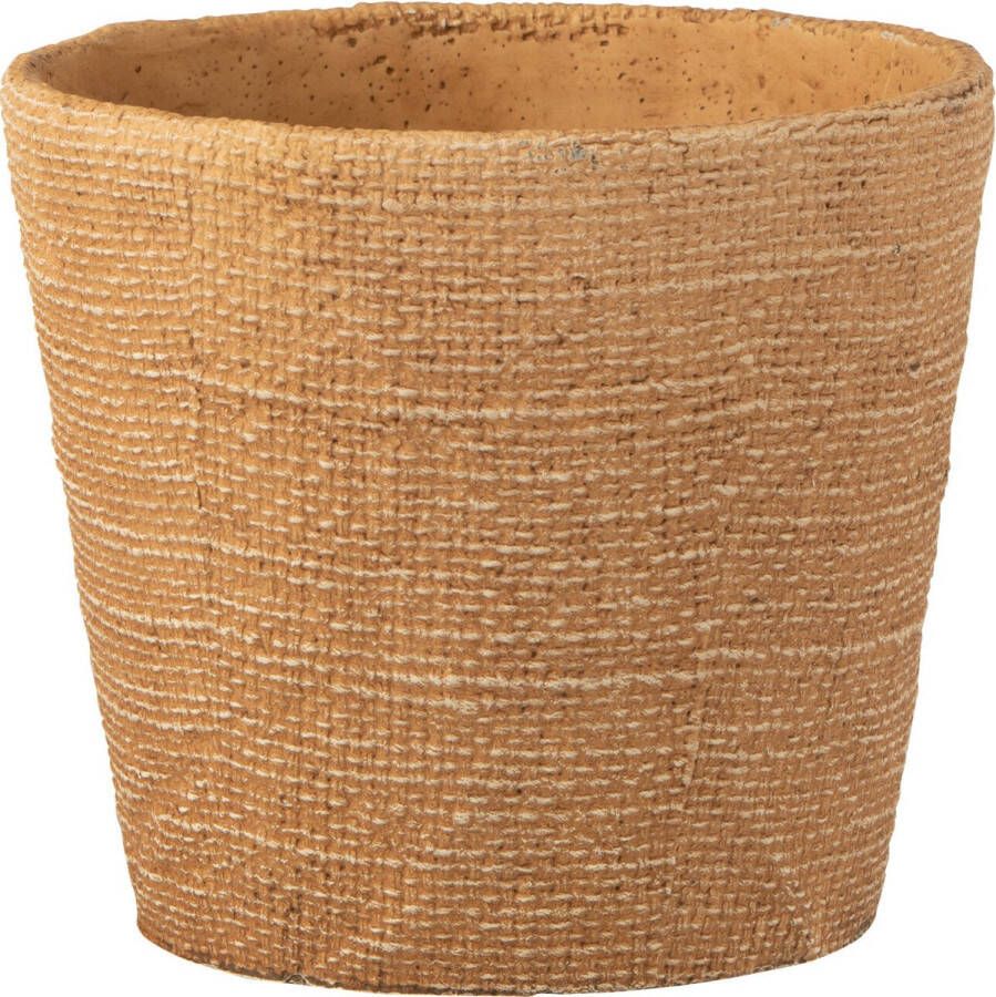 J-Line Bloempot Bistro voor binnen cement naturel large Ø 19 cm 2 stuks woonaccessoires