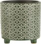 J-Line Bloempot Bloem voor binnen Keramiek groen large Ø 16.5 cm 2 stuks woonaccessoires - Thumbnail 1