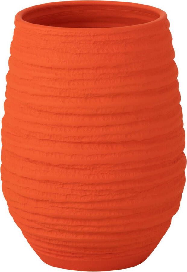 J-Line bloempot Fiesta keramiek oranje medium Ø 19 cm