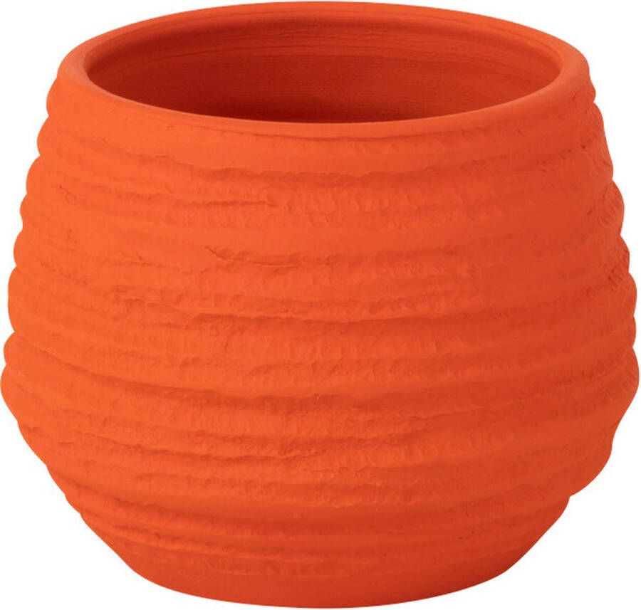 J-Line bloempot Fiesta keramiek oranje small Ø 14 cm