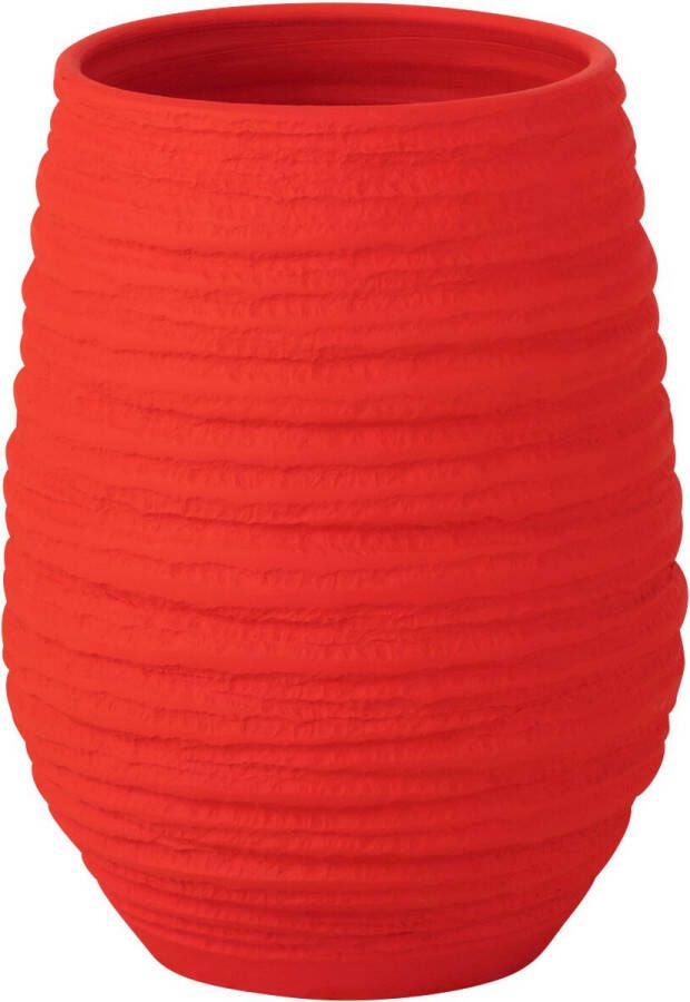 J-Line bloempot Fiesta keramiek rood medium