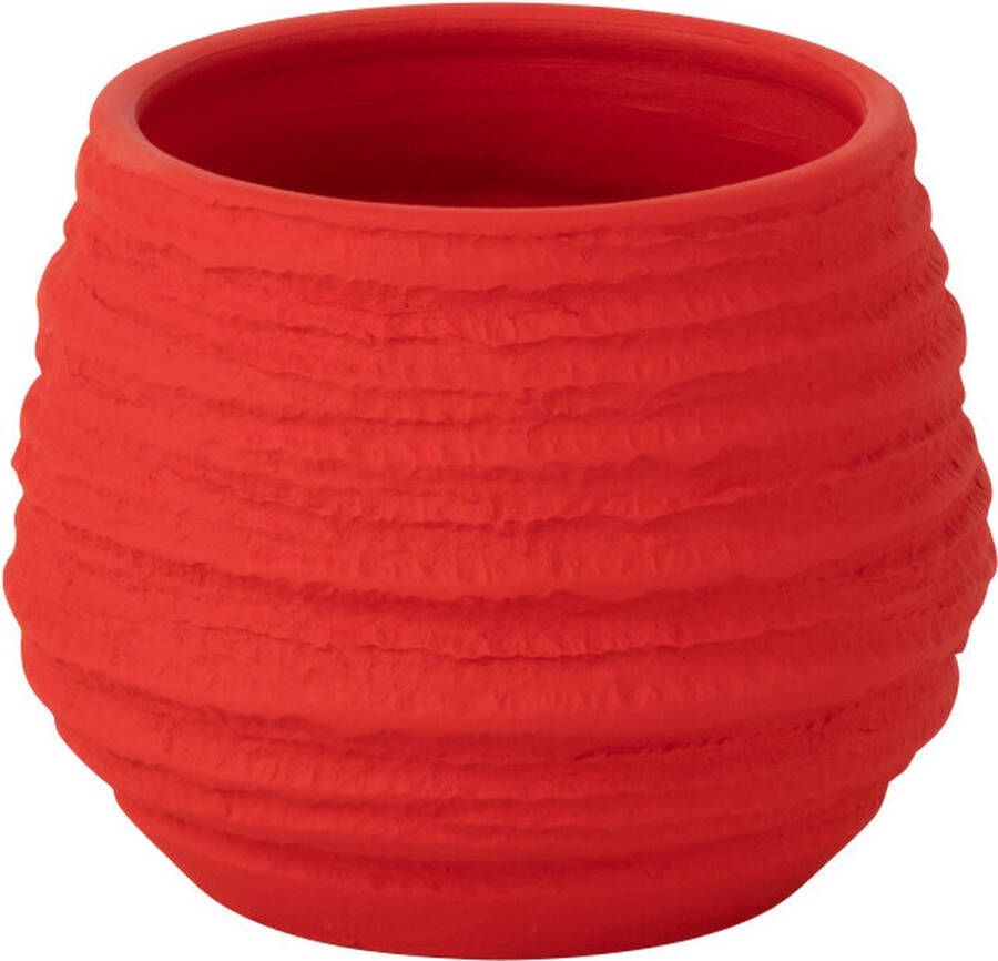 J-Line bloempot Fiesta keramiek rood small
