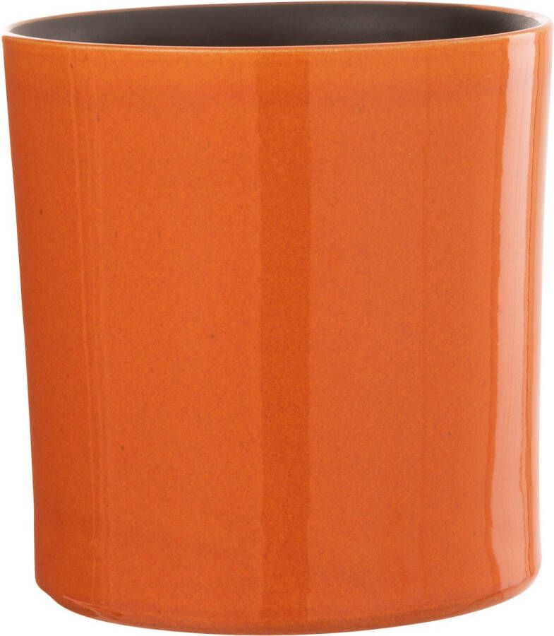 J-Line bloempot Flek keramiek oranje medium Ø 21.00 cm