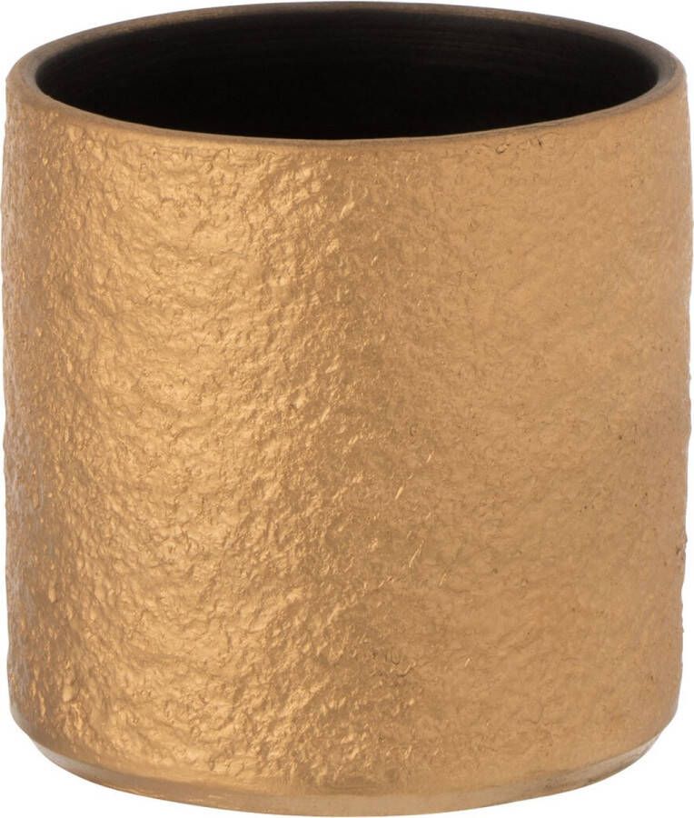 J-Line Bloempot Gatsby Keramiek Goud Small Ø 14.00 cm 2 stuks