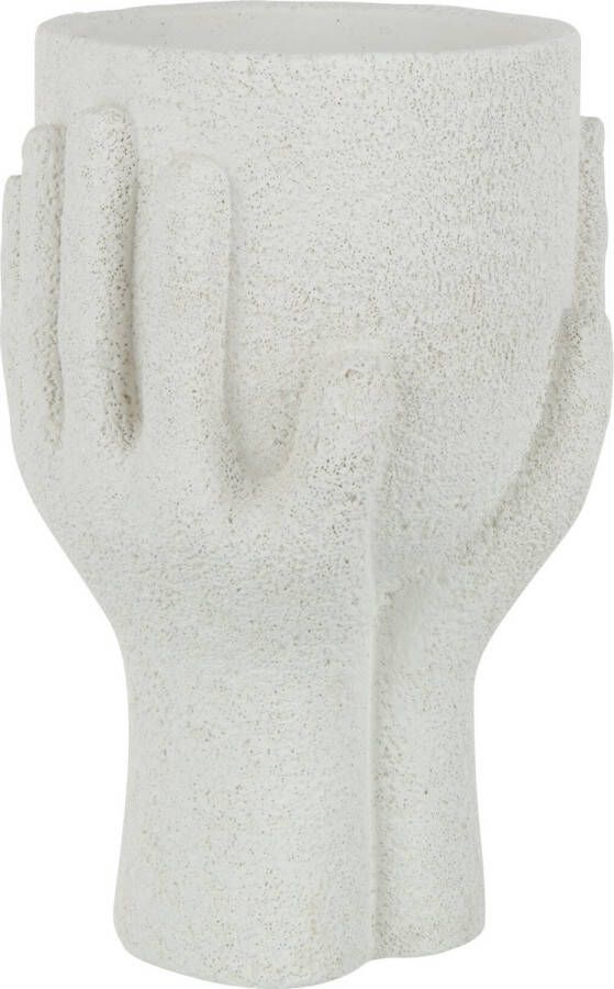 J-Line bloempot Handen cement wit large