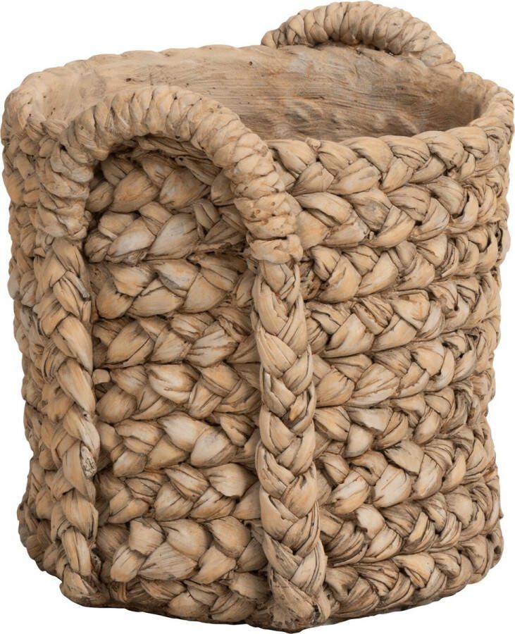 J-Line Bloempot Handvaten Aardewerk Naturel Medium Ø 26.00 cm