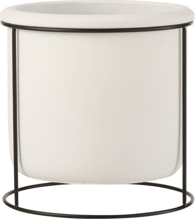 J-Line Bloempot Hangend voor binnen cement wit small Ø 17 cm woonaccessoires