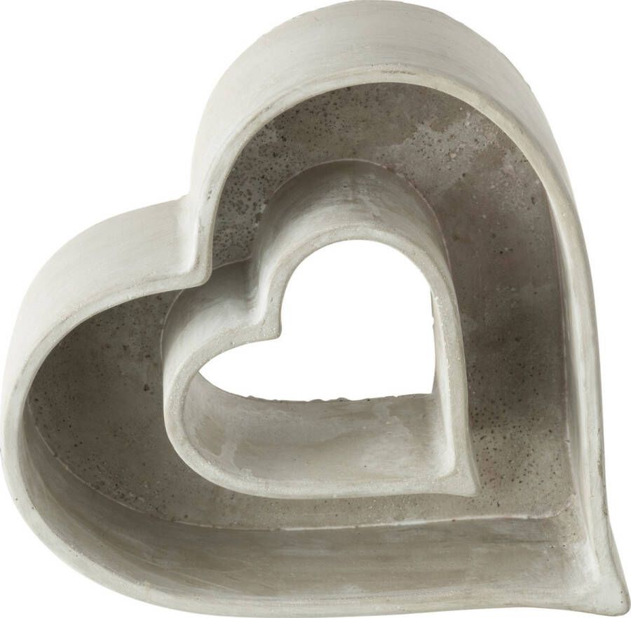 J-Line bloempot Hart In Hart cement grijs