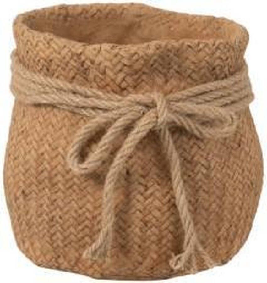 J-Line Bloempot Jute Immitatie Koord Cement Naturel Small