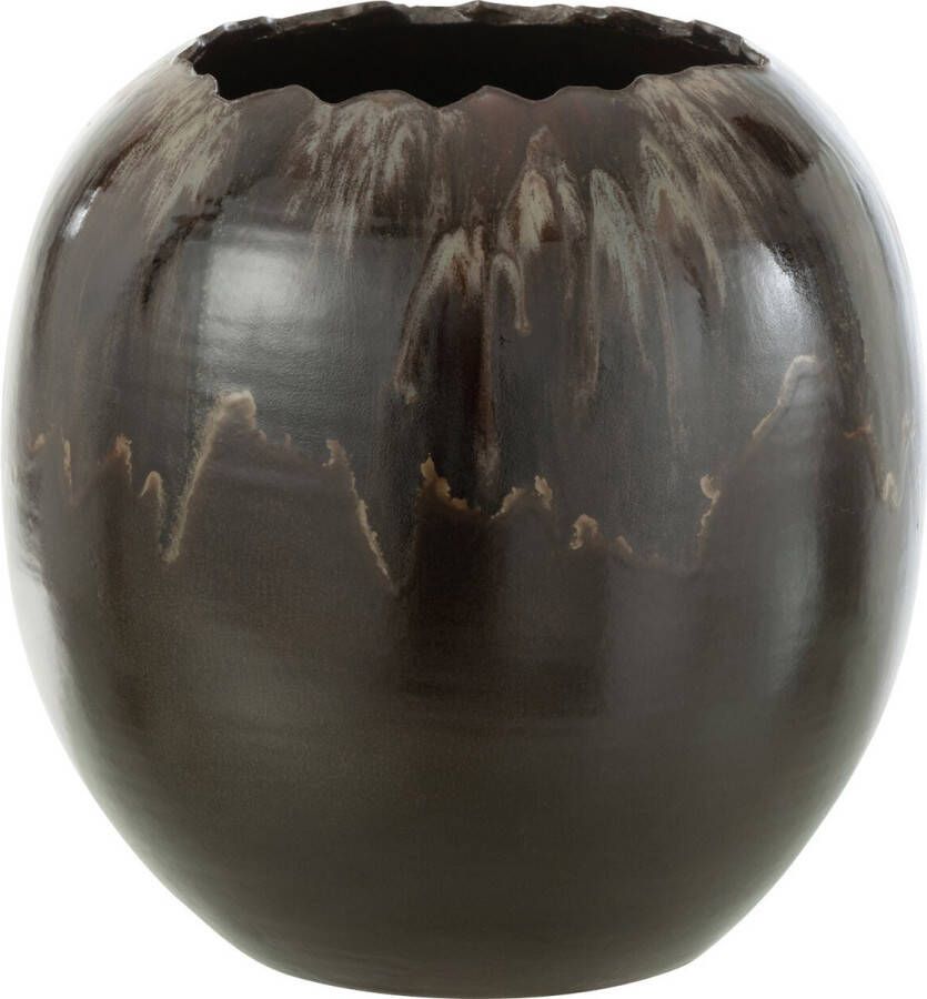 J-Line bloempot keramiek bruin small