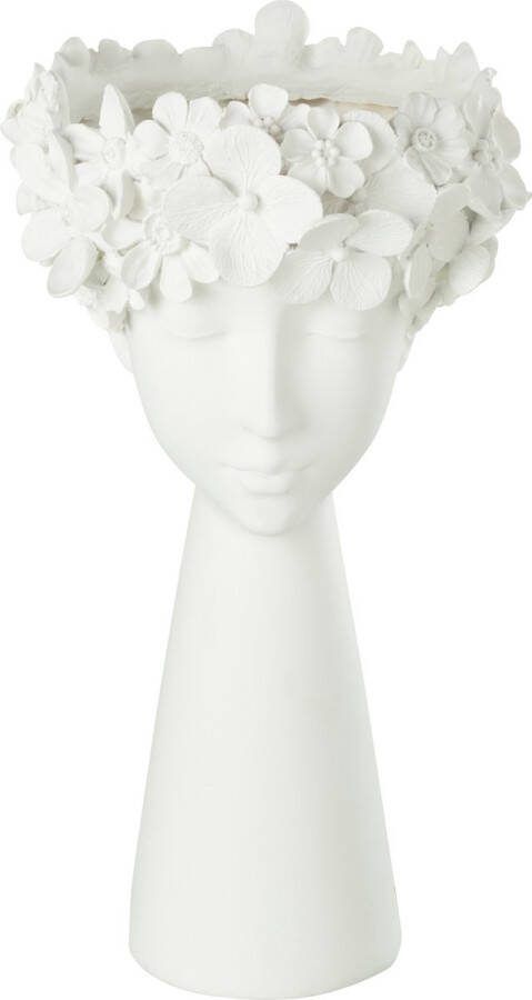 J-Line Bloempot Kop Resine Wit Large Ø 23.00 cm