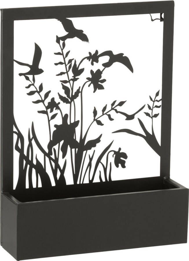 J-Line Wanddeco Bloempot Planten Metaal Zwart Ø 8.00 cm