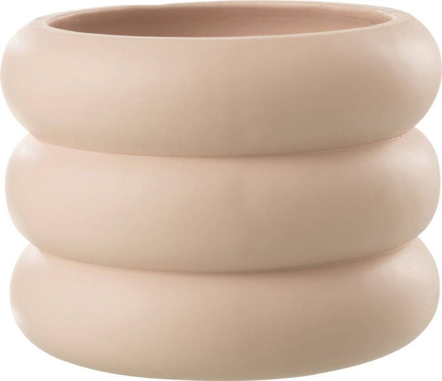 J-Line Bloempot Ring Cement Beige Large Ø 23 cm 2 stuks