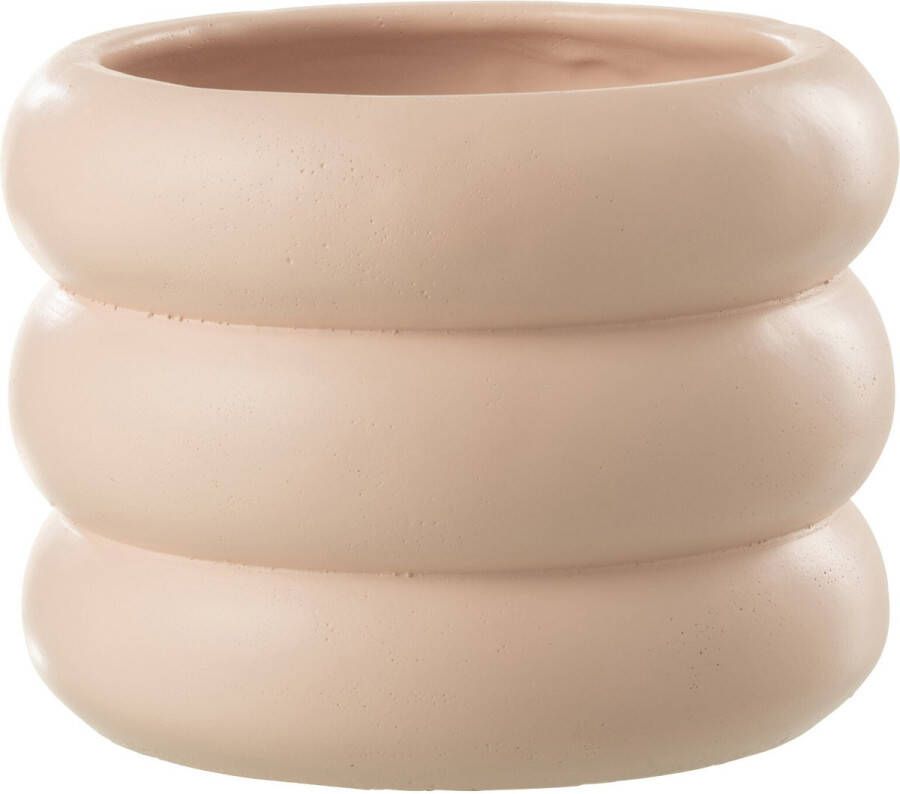 J-Line Bloempot Ring Cement Beige Medium Ø 20.5 cm 2 stuks