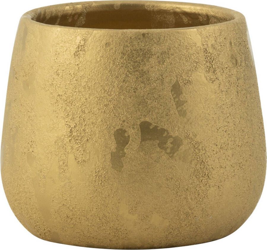 J-Line bloempot Rond keramiek goud small Ø 17 cm