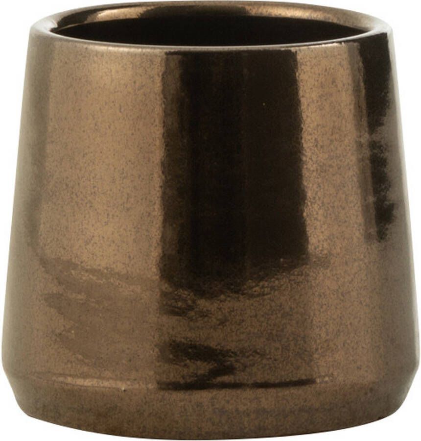 J-Line bloempot Rond Terra Blinkend goud extra small Ø 14 cm