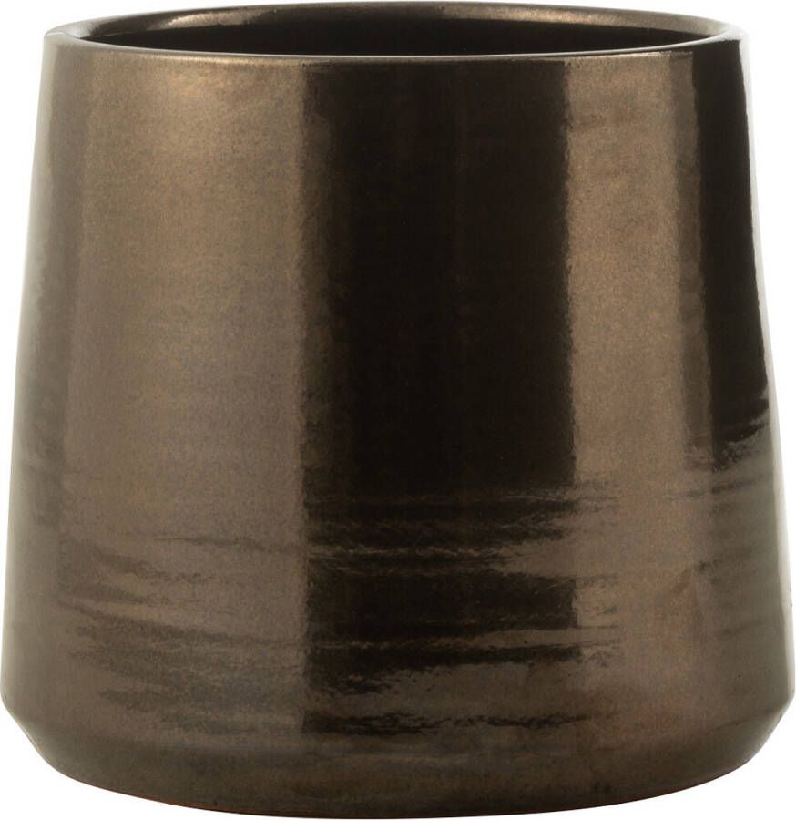 J-Line bloempot Rond Terra goud large Ø 28 cm