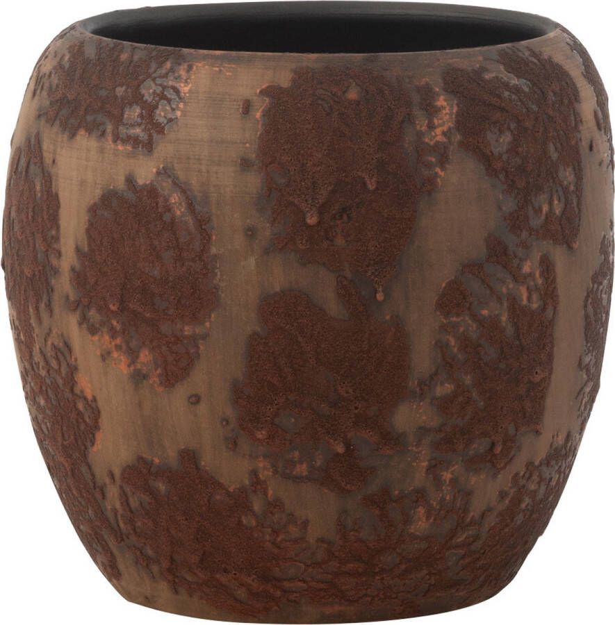 J-Line bloempot Round Terra keramiek bruin large Ø 24 cm
