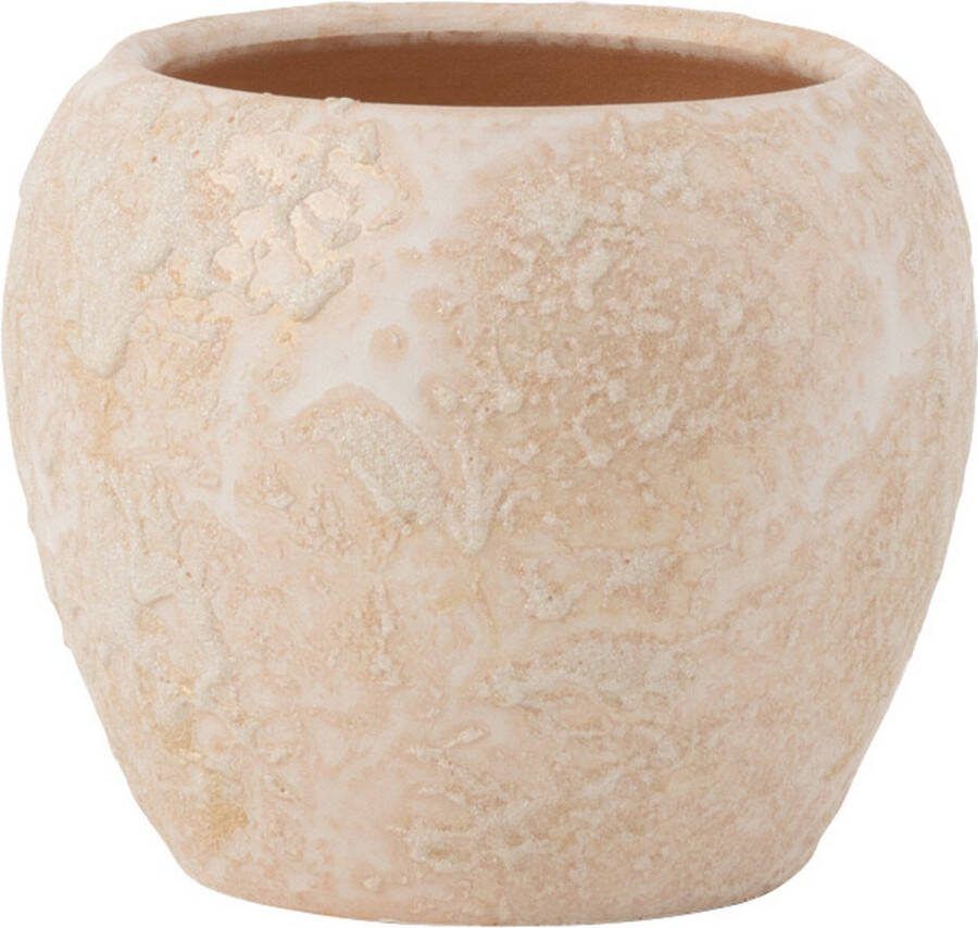 J-Line bloempot Round Terra keramiek roze|goud small Ø 16 cm