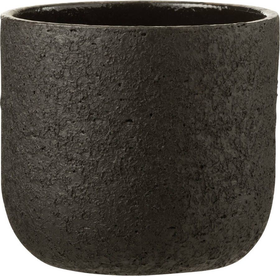 J-Line bloempot Ruw keramiek zwart large Ø 22.00 cm