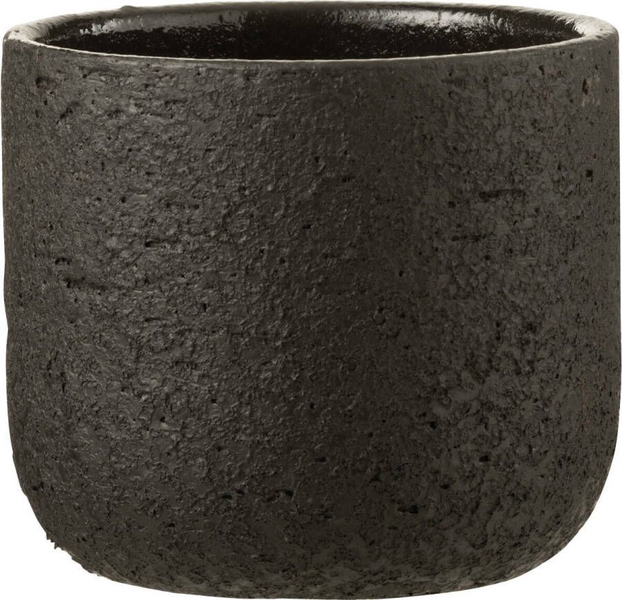 J-Line bloempot Ruw keramiek zwart medium Ø 18.50 cm