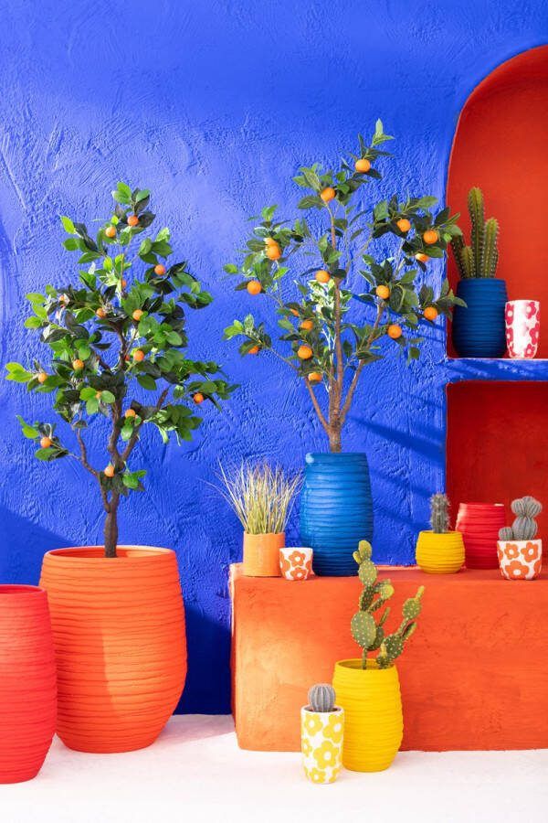 J-Line Bloempot Siesta Keramiek Mix Assortiment Van 3