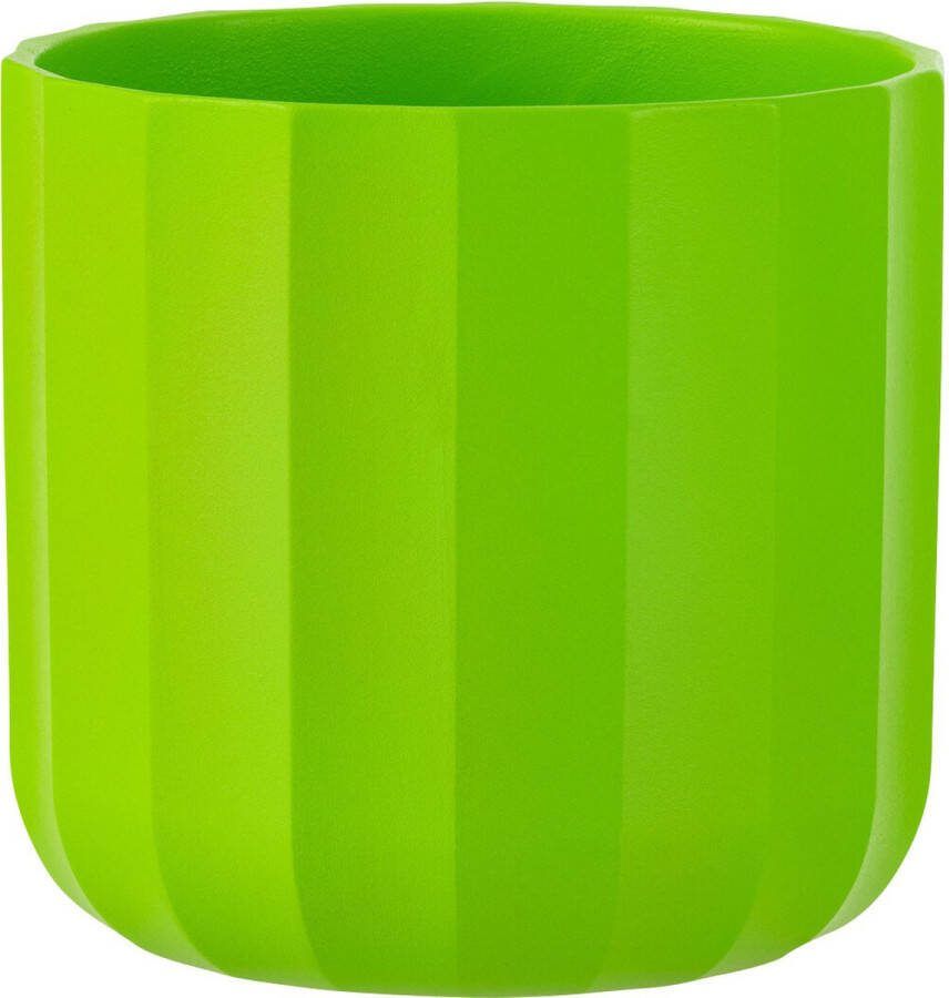 J-Line bloempot Summer keramiek groen medium 2 stuks Ø 15 cm