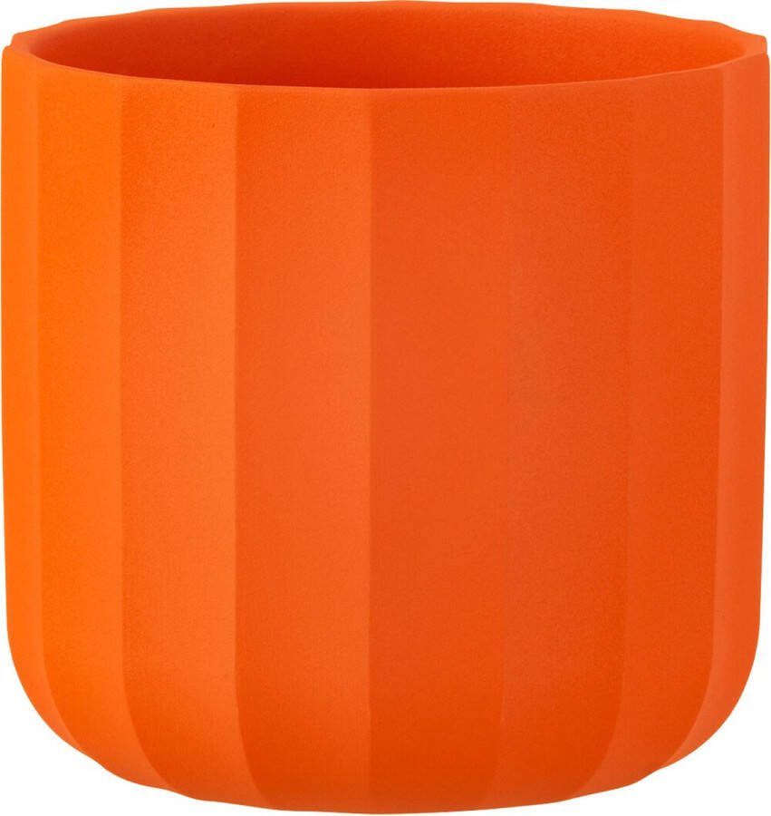 J-Line bloempot Summer keramiek oranje medium 2 stuks Ø 15 cm