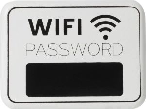 J-Line Bord Wifi Password Metaal Wit Zwart