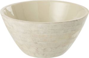 J-Line Bowl Kos Wood Creme Medium