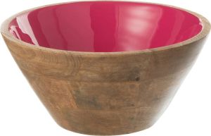 J-Line Bowl Kos Wood Fuschia Medium