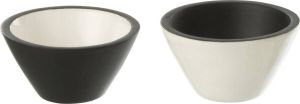 J-Line Bowl Vik Wood Black|White Assortment Of 2 Set van 2