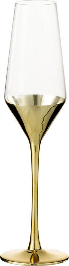 J-Line champagneglas glas goud & transparant 4 stuks woonaccessoires