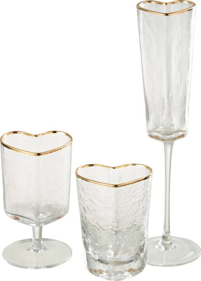 J-Line champagneglas Hart glas goud transparant