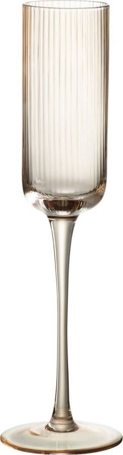 J-Line Louise champagneglas glas transparant & oranje 6 stuks woonaccessoires