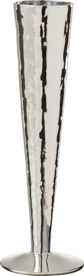 J-Line champagneglas Oneffen glas zilver 4 stuks