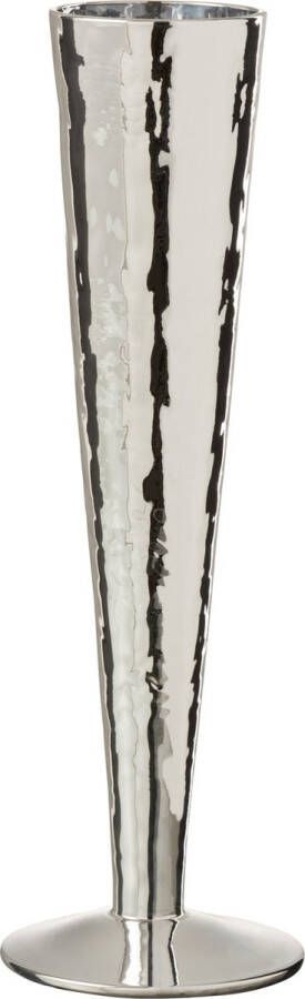 J-Line Champagneglas Oneffen Glas Zilver 4 stuks