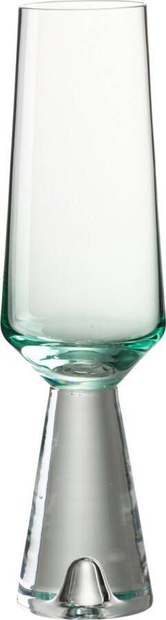 J-Line Walker champagneglas glas transparant & azuur 4 stuks woonaccessoires