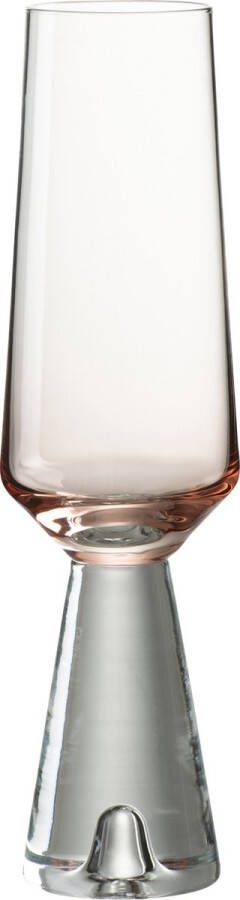 J-Line Walker champagneglas glas transparant & oranje 4 stuks woonaccessoires