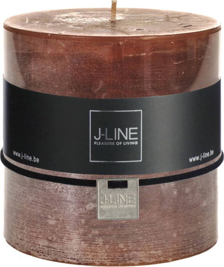 J-Line Cilinderkaars Bruin -80U 6 stuks